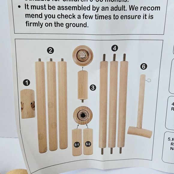 Floor Standing Baby Crib Mobile Arm with Music Box 65 Inch Wooden Nursery Decor - Picture 11 of 13